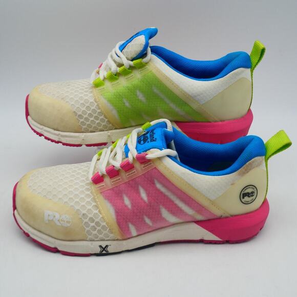 Timberland Women's 6.5 PRO Radius Composite Safety Toe Work Shoes White Pink - Picture 3 of 10